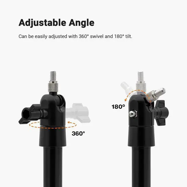 Alt view image 2 of 6 - Holicfun Security Camera Ground Stake, Heavy Duty Stand Mount with Adjustable Angle and Height for Ring, Blink, Arlo, Eufy, Wyze, Google Nest, Simplisafe Cameras and Solar Panels (Black)