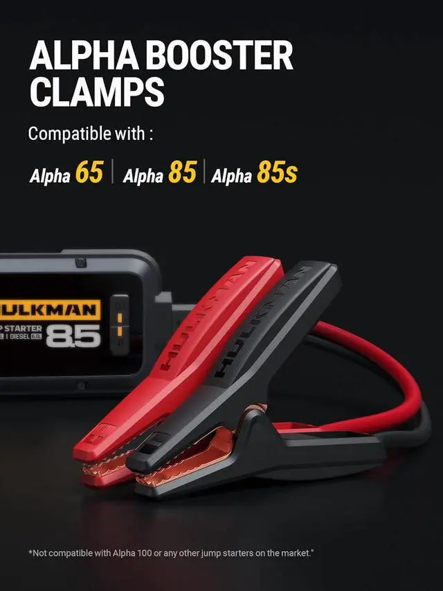 Alt view image 2 of 6 - Hulkman Alpha Booster Clamps Exclusively Designed for Alpha Series, Alpha 85, Alpha 85S and Alpha Pro Series Jump Starter
