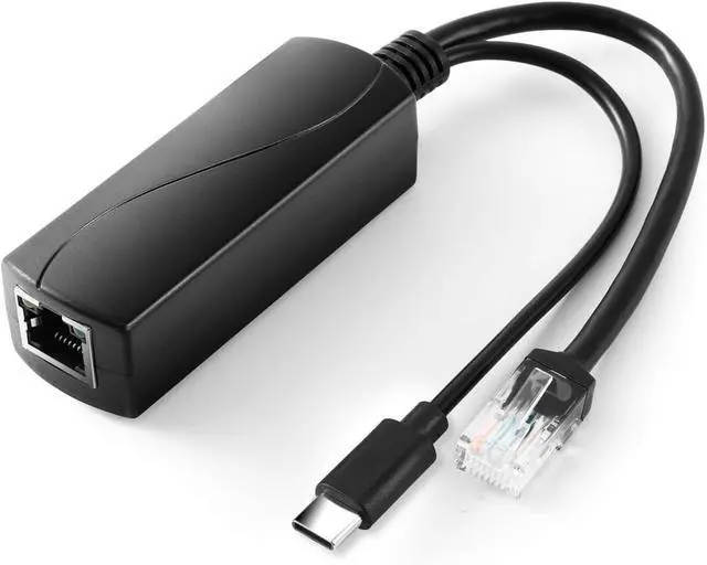 Main image of 2.5G Type C PoE Splitter 5V/4A, 48V PoE to USB-C 5V/4A 20W Output, 2.5Gbps Ethernet Comply IEEE802.3af/at, Plug and Play for Smart Home/Pi 4B/4B+ (TYPEC0504G)