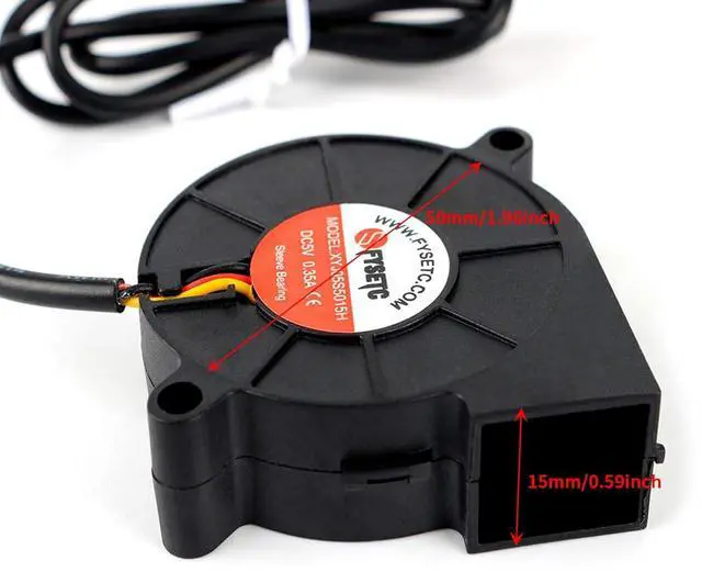 Alt view image 3 of 6 - FYSETC Prusai3 MK3 MK3S Cooling Fan 5015 50x50x15mm 5V DC 0.35A otend Cooler Blow Radiator Sleeve Bearing for 3D Printer Parts Accessories, 2Pcs