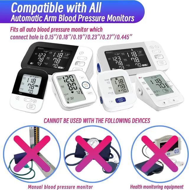 Alt view image 3 of 7 - Extra Large Cuff Compatible with Most BP Monitors 9"-21" Inches (22-53CM) XL Blood Pressure Cuff Adult ARM BP Replacement Cuff for Big ARM (X-Large)