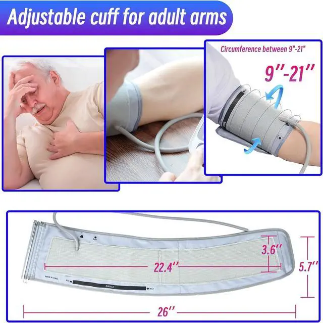 Alt view image 4 of 7 - Extra Large Cuff Compatible with Most BP Monitors 9"-21" Inches (22-53CM) XL Blood Pressure Cuff Adult ARM BP Replacement Cuff for Big ARM (X-Large)