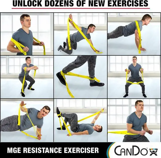 Alt view image 6 of 6 - CanDo Multi-Grip 6 Foot Exercise Resistance Band with Hand/Foot Loops for Total Body Workouts, Training, Rehab, Stretching and Therapy