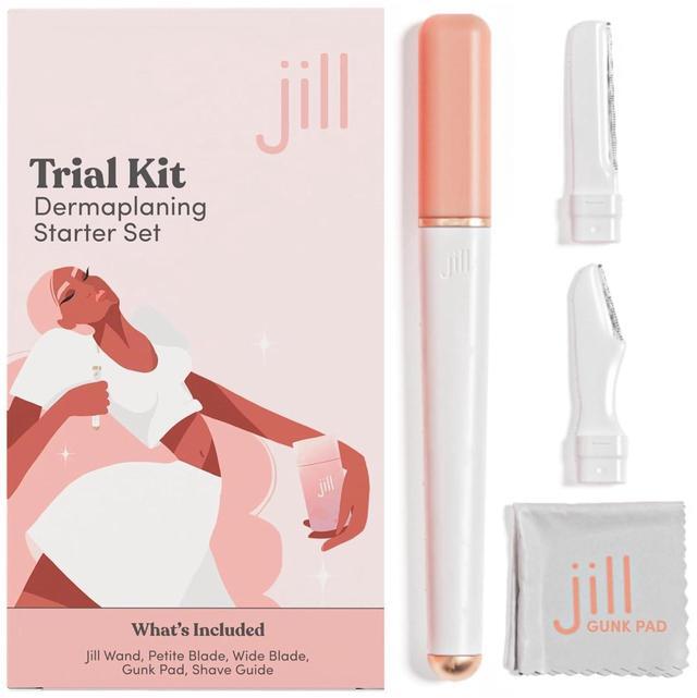 Main image of Jill Dermaplane Razor Trial Kit | Facial Hair Removal Dermaplaning Kit Includes 1 Shave Wand, 2 Dermaplane Razors & Cleaning Cloth | Pre-Shave Magic Spray & Wipes Not Included