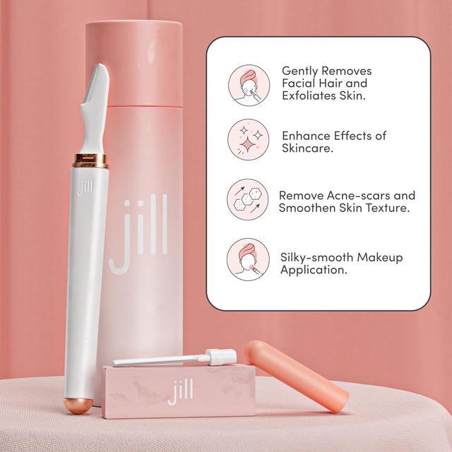 Alt view image 2 of 7 - Jill Dermaplane Razor Trial Kit | Facial Hair Removal Dermaplaning Kit Includes 1 Shave Wand, 2 Dermaplane Razors & Cleaning Cloth | Pre-Shave Magic Spray & Wipes Not Included