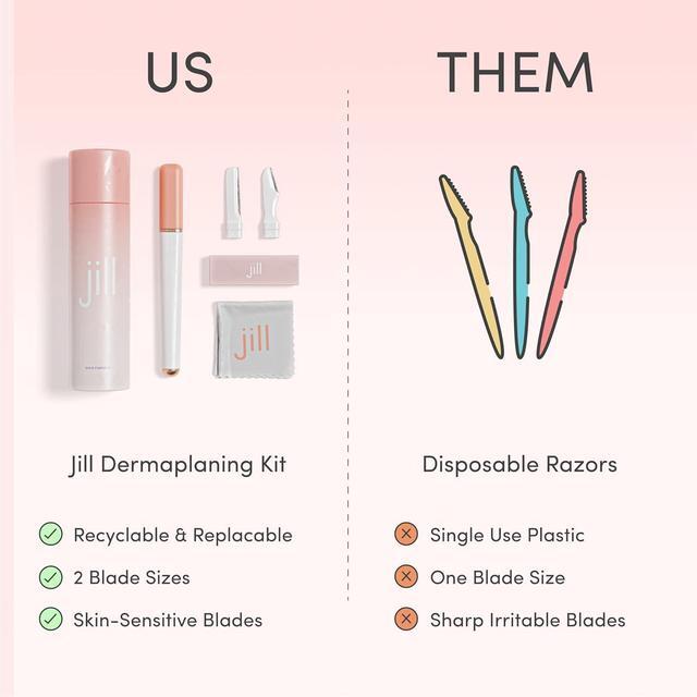 Alt view image 5 of 7 - Jill Dermaplane Razor Trial Kit | Facial Hair Removal Dermaplaning Kit Includes 1 Shave Wand, 2 Dermaplane Razors & Cleaning Cloth | Pre-Shave Magic Spray & Wipes Not Included