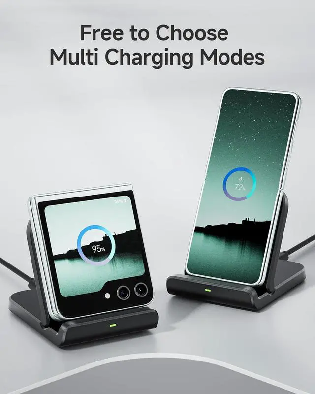 Alt view image 4 of 7 - Wireless Charger for Samsung Z Flip 6, SwanScout 501S, Foldable Fast Wireless Charging Stand for Galaxy Z Flip 6/5/4/3, Charging Station for Samsung Z Flip Series/Razr+(No Adapter)