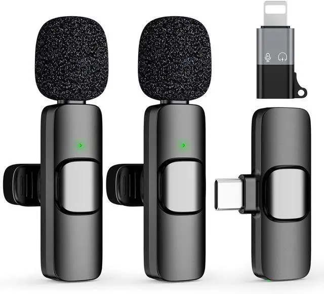Main image of USB C Mini Wireless Lavalier Microphone for iPhone 15 16, iOS and Android Devices - Noise Reduction Lapel Mic for Recording, Clip on Mic, Omni Lav Mic for Video Recording, Tiktok, Youtube, Vlog