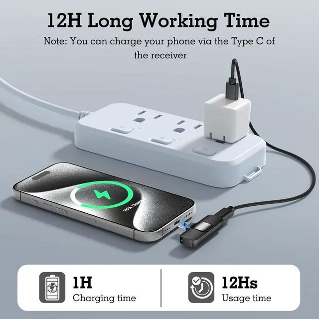 Alt view image 5 of 7 - USB C Mini Wireless Lavalier Microphone for iPhone 15 16, iOS and Android Devices - Noise Reduction Lapel Mic for Recording, Clip on Mic, Omni Lav Mic for Video Recording, Tiktok, Youtube, Vlog