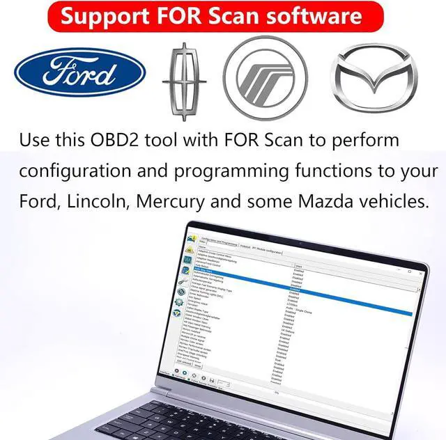 Alt view image 4 of 6 - OBD2 to USB Cable ELM327 OBD2 Adapter Code Reader Scanner ELM 327 USB Cable Interface OBD to USB OBD 2 II Connector OBDII Scan Automotive Diagnostic Tool for Ford Lincoln Mercury Mazda verhicles