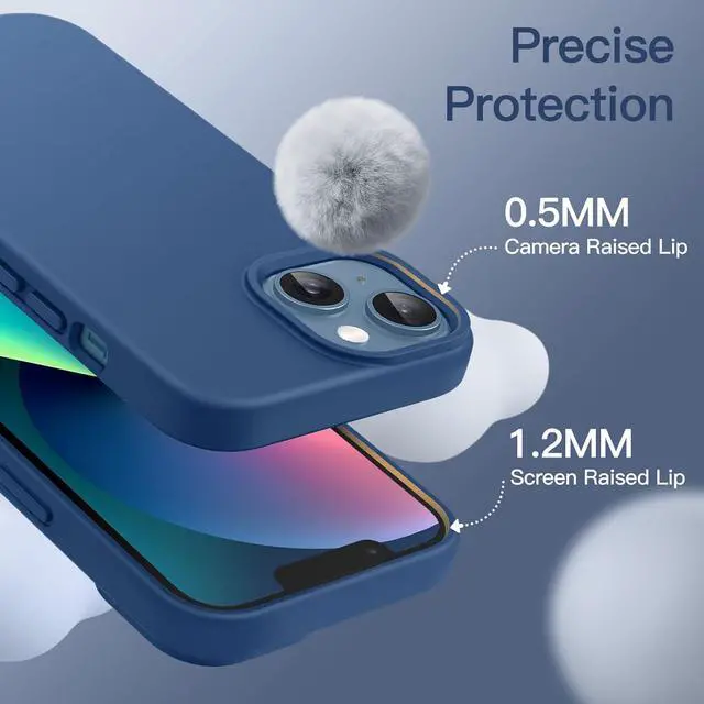 Alt view image 5 of 6 - JETech Silicone Case for iPhone 13 6.1-Inch, Silky-Soft Touch Full-Body Protective Phone Case, Shockproof Cover with Microfiber Lining (Blue Jay)