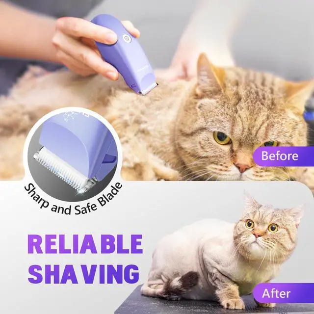 Alt view image 5 of 7 - SUPRENT Pet Grooming Clippers for Matted Hair Cat, Low Noise Hair Trimmer Kit for Long Fur, Waterproof Portable USB Rechargeable Professional Pet Grooming Supplies Cordless Shaver for Small Dog Pets