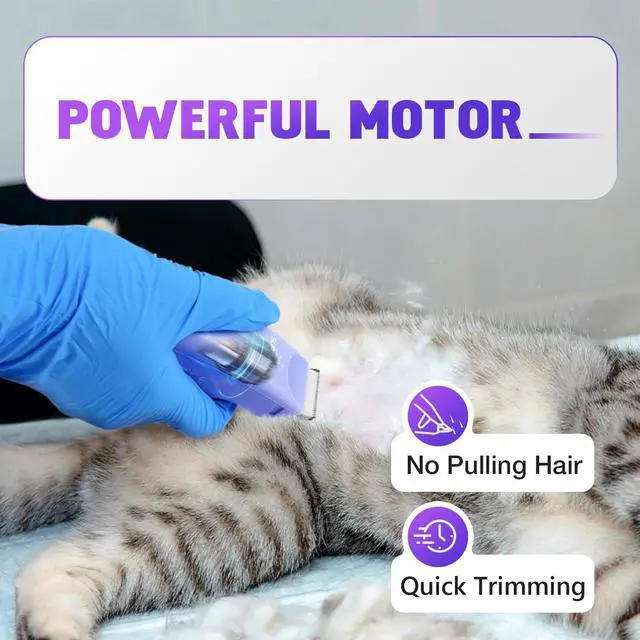 Alt view image 6 of 7 - SUPRENT Pet Grooming Clippers for Matted Hair Cat, Low Noise Hair Trimmer Kit for Long Fur, Waterproof Portable USB Rechargeable Professional Pet Grooming Supplies Cordless Shaver for Small Dog Pets