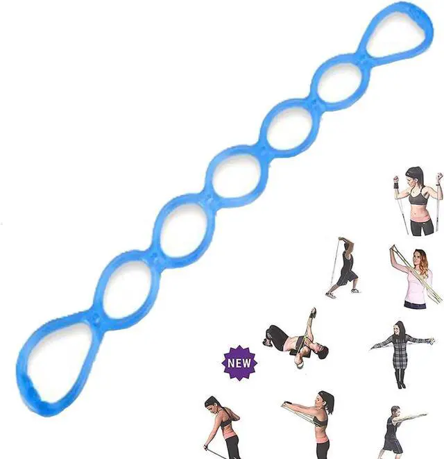 Main image of 7 Ring Stretch Resistance Exercise Band, Miracle Miles Band, Yoga Stretching, Arm, Shoulders Foot, Leg Fitness Home Gym Physical Therapy Band