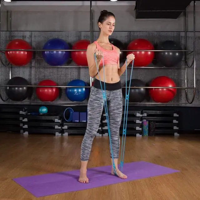 Alt view image 5 of 7 - 7 Ring Stretch Resistance Exercise Band, Miracle Miles Band, Yoga Stretching, Arm, Shoulders Foot, Leg Fitness Home Gym Physical Therapy Band