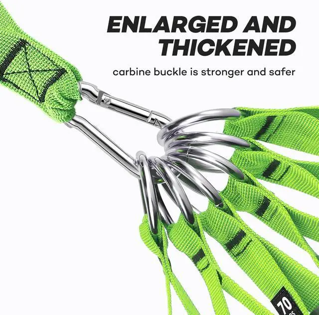 Alt view image 4 of 7 - Resistance Bands, Heavy Duty Exercise Bands for Working Out, Green Workout Bands with Handles, Stretch Band for Men, Fitness Bands for Home Workouts, Muscle Training, Strength, Slim, Yoga