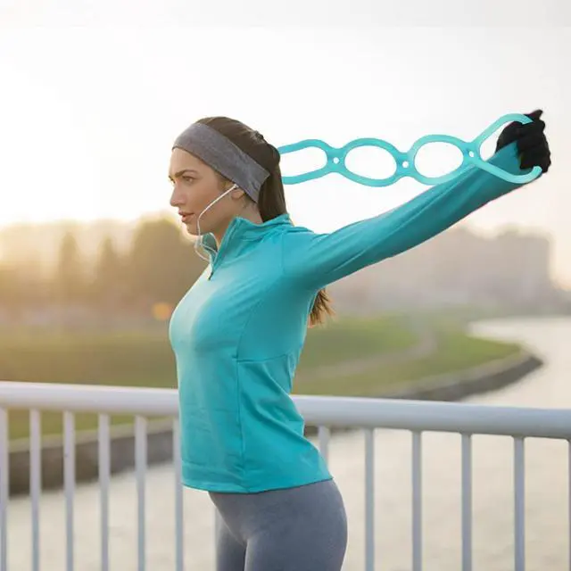 Alt view image 3 of 7 - 7 Ring Stretch Resistance Exercise Band, Miracle Miles Band, Yoga Stretching, Arm, Shoulders Foot, Leg Fitness Home Gym Physical Therapy Band