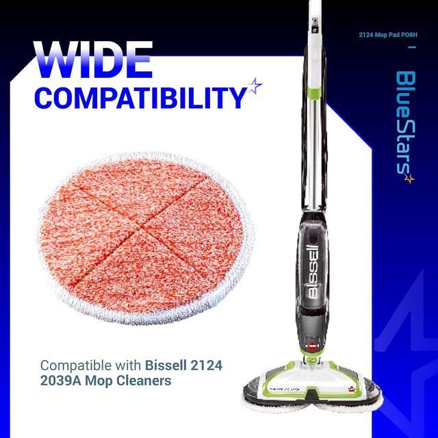 Alt view image 4 of 7 - BlueStars 8 Packs 2124 2039A 2307 23157 20391 20399 Replacement Mop Pads Compatible with Bissell Spinwave Hard Mop Cleaner (Orange)