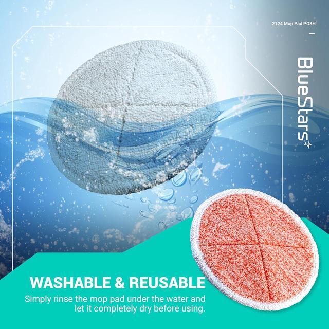Alt view image 7 of 7 - BlueStars 8 Packs 2124 2039A 2307 23157 20391 20399 Replacement Mop Pads Compatible with Bissell Spinwave Hard Mop Cleaner (Orange)