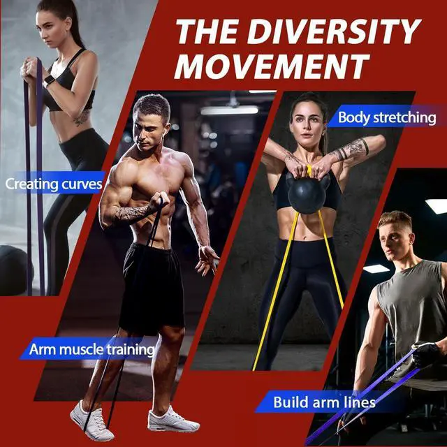 Alt view image 5 of 6 - LEEKEY Resistance Bands Set for Pull-Up Assistance & Full-Body Training, Multi-Level Exercise Bands with Bag for Home Workouts, Physical Therapy, Strength Training (Men/Women)