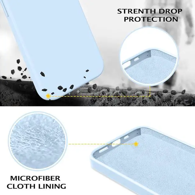 Alt view image 2 of 7 - Telaso Compatible with iPhone 14 Case, Liquid Silicone Soft Gel Rubber iPhone 14 Phone Case Slim Thin Phone Case with Microfiber Lining Protective Phone Cases Cover for Men Women, Baby Blue