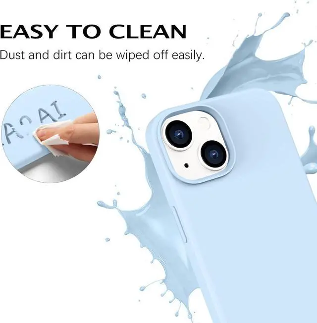 Alt view image 5 of 7 - Telaso Compatible with iPhone 14 Case, Liquid Silicone Soft Gel Rubber iPhone 14 Phone Case Slim Thin Phone Case with Microfiber Lining Protective Phone Cases Cover for Men Women, Baby Blue