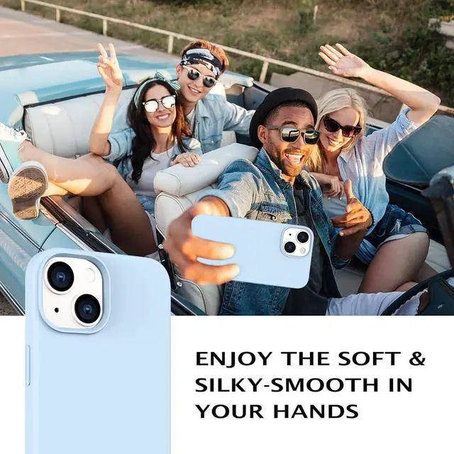 Alt view image 6 of 7 - Telaso Compatible with iPhone 14 Case, Liquid Silicone Soft Gel Rubber iPhone 14 Phone Case Slim Thin Phone Case with Microfiber Lining Protective Phone Cases Cover for Men Women, Baby Blue