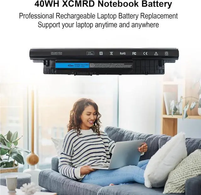 Alt view image 7 of 7 - 40Wh XCMRD Battery for Dell Laptop Inspiron 15 3000 Series 3521 3542 15R 3537 5521 5537 15-3521 15-3542 15-3537 15-3543 15-3541 15-3531 14 14R 3421 5421 3437 17 3721 17R 5737 5721 14.8V P28F P40F P17E