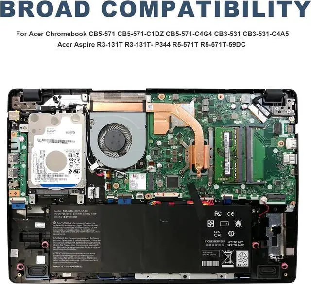Alt view image 6 of 7 - TREE.NB AC14B8K Battery for Acer CB3-111 V3-371 E3-111 E3-112 ES1-111 ES1-131 ES1-311 ES1-331 ES1-511 ES1-512 ES1-520 ES1-521 ES1-531 ES1-731 E5-771 R3-131T R5-431T R5-471T R7-371T R7-372T