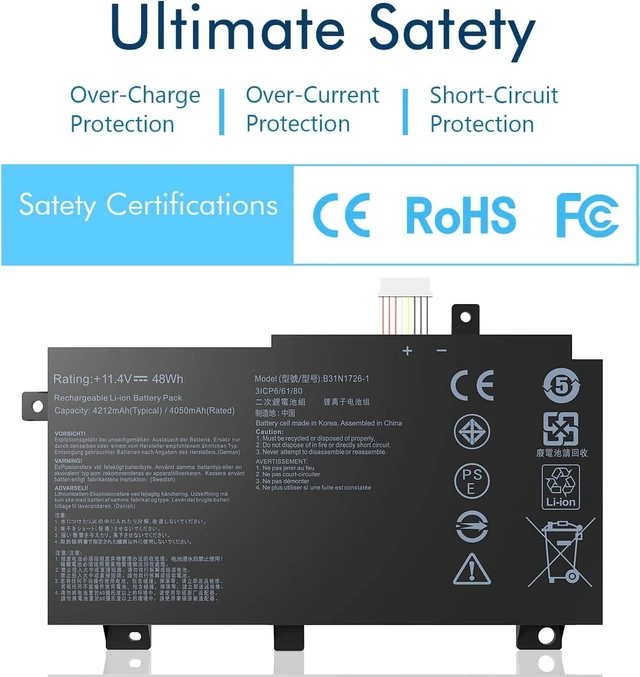 Alt view image 2 of 7 - B31N1726 Battery Replacement for Asus Laptop FX80 FX86 TUF FX505GT FX505GM FX505GE FX505GD FX505DT FX505DV FX505DY FX505 FX504GD FX504GE FX504GM FX504G FFX80 FX80GD FX80G A41LK9H B31BNEH