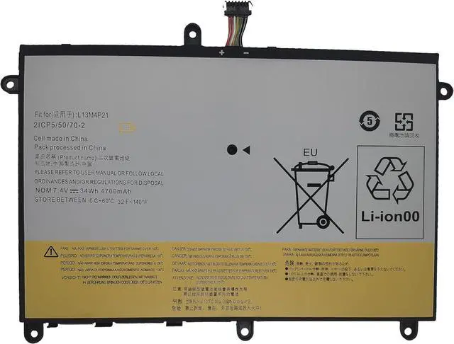 Main image of New L13L4P21 L13M4P21 Replacement Laptop Battery Compatible with Lenovo IdeaPad Yoga 2 11 121500223-7.4V 34Wh/4600mAh