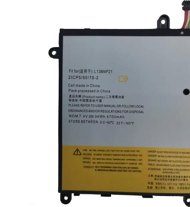 Alt view image 2 of 7 - New L13L4P21 L13M4P21 Replacement Laptop Battery Compatible with Lenovo IdeaPad Yoga 2 11 121500223-7.4V 34Wh/4600mAh
