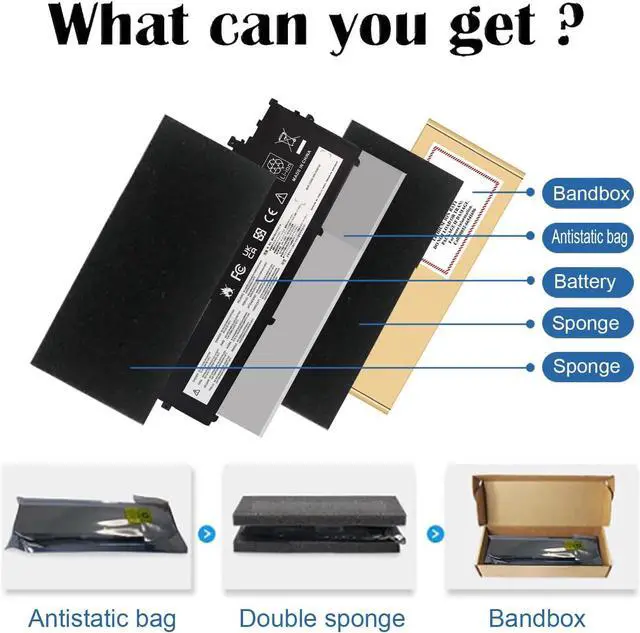 Alt view image 4 of 5 - 01AV430 SB10K97587 Thinkpad X1 Carbon gen 6 Laptop Battery Replacement for Lenovo ThinkPad X1 Carbon 6th Gen 2018 5th Gen 2017 Series 01AV431 SB10K97588 01AV494 SB10K97586 01AV429 57WH