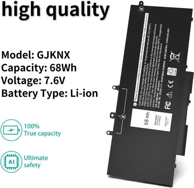 Alt view image 5 of 7 - GJKNX Laptop Battery Compatible with Dell Latitude 5480 5580 5280 5490 5491 5580 5590 5591 E5480 E5580 E5590 E5490 Precision 15 3520 3530 M3520 GD1JP 0GD1JP DY9NT 0DY9NT[7.6V 68Wh]