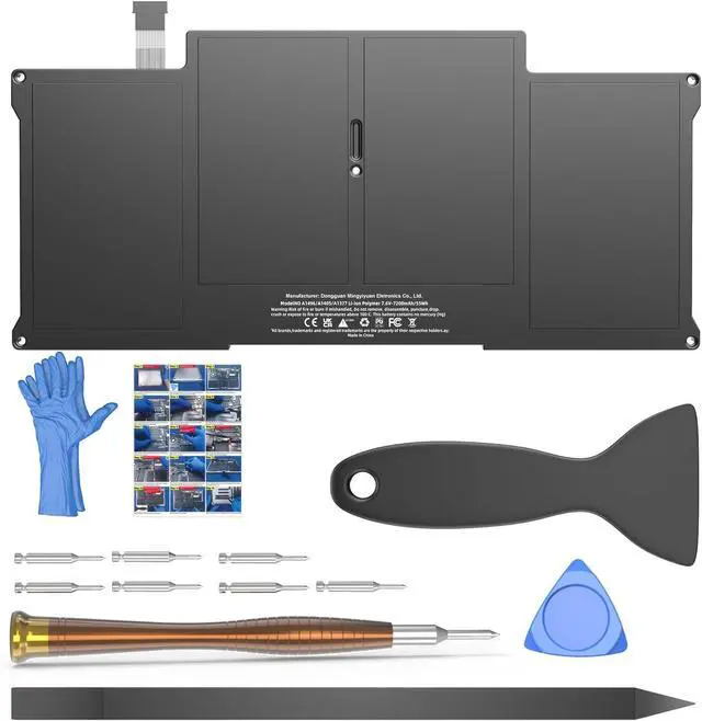 Main image of A1466 Battery Replacement for MacBook Air 13 inch 2017 2015 2014 2013 2012 2011 2010 Mac Model A1466 A1369 Batteria Type A1496 A1370 A1405 Capacity 7.6V 55Wh 7200mAh