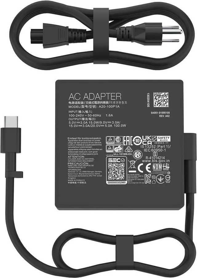 Main image of 100W USB Type c Laptop Charger Compatible with Asus rog Ally chromebook zenbook Vivobook x7 14 14x z13 x13 gv301 gz301 ux425qa ga401qm gz301ze-z13 A20-100P1A Power Adapter (asus 100w Laptop Charger)