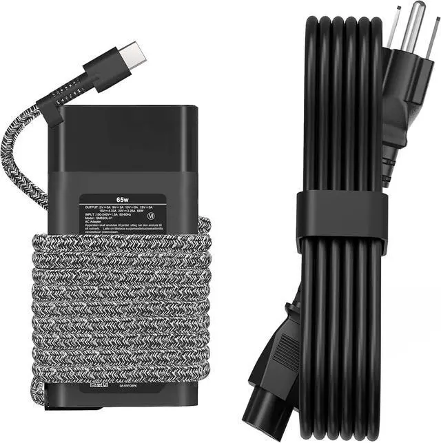 Main image of New Slim 65W HP USB C Laptop Charger Replacement for HP Chromebook X360, Envy X360, Elitebook X360, Spectre X360,Elitebook/Chromebook/Elite x2/Envy/ProBook Travel Type C Power Cord Supply