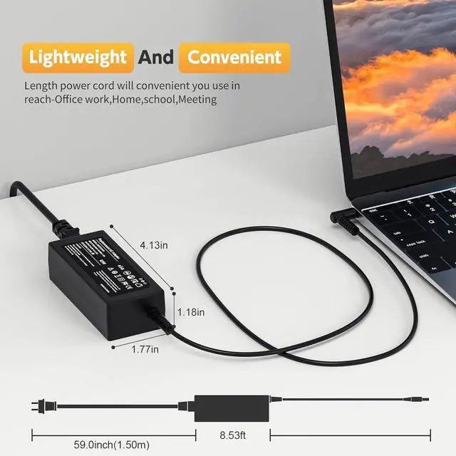 Alt view image 7 of 7 - 45W Laptop Charger for HP Model 14 14-dk, 14-dq, 14-dy, 14-df, 14-dh, 14-dg, 14-ds, 14-dw, 14m, 14s, 14-ak, 14-cf Series; 14-dq2053cl, 14-cf2111wm, 14-cf2112wm, 14-dq5043cl, 14-dk1022wm Power Supply