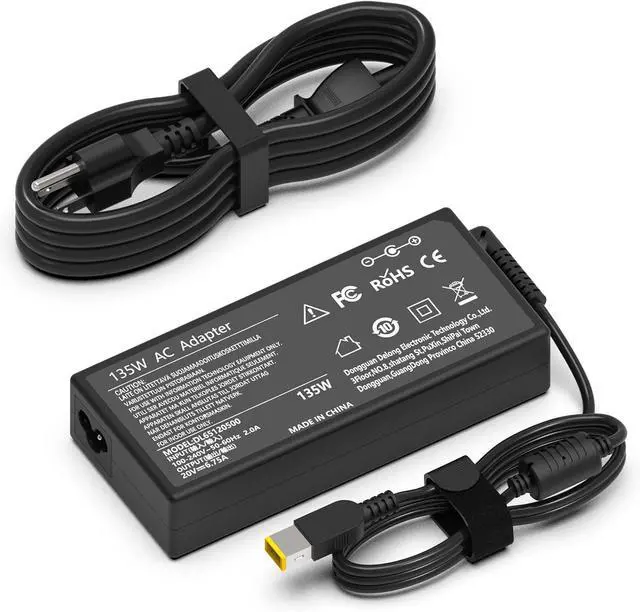 Main image of 135W Original Replacement Laptop Charger Fit for Lenovo Thinkpad X1 P1 P15v T15p T16 2nd 3rd 4th Yoga 9i ADL135NLC3A Slim Tip 4X20E50558 Lenovo Ideapad Gaming L340 3-15 Lenovo Dock Power Supply Cord