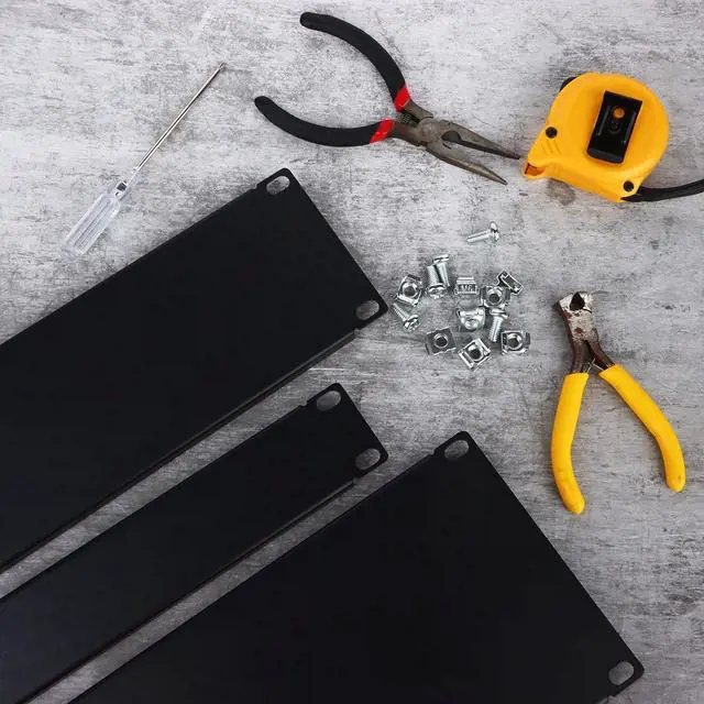 Alt view image 5 of 7 - 4 Pack 1U/2U/3U/4U Blank Panel 1U Blanking Panel Metal Disassembled Blank Panel Rack Mount Filler Panel for Server Rack Enclosure or Network Cabinet, Black, 4 Size