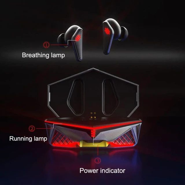 Alt view image 3 of 7 - Wireless Gaming Earbud, K98 Wireless Gaming Headphone with Charging Case and Built-in Mic, Bluetooth 5.1 Dual Game Music Mode Earbuds Wireless Headphones with 30 Hours Playtime, RGB