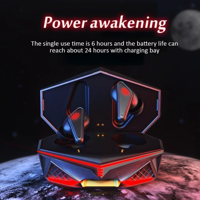 Alt view image 4 of 7 - Wireless Gaming Earbud, K98 Wireless Gaming Headphone with Charging Case and Built-in Mic, Bluetooth 5.1 Dual Game Music Mode Earbuds Wireless Headphones with 30 Hours Playtime, RGB