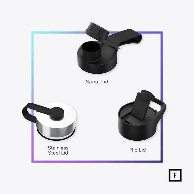 Alt view image 3 of 7 - IRON °FLASK Camping & Hiking Hydration Flask with 3 Lids - Stainless Steel, Double Walled & Vacuum Insulated Water Bottle - Leak Proof & BPA Free (Midnight Black, Spout - 32 oz)