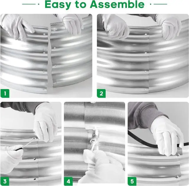 Alt view image 7 of 7 - JERIA 6×3×1ft Oval Raised Garden Bed,Galvanized Raised Garden Bed Kit Outdoor Metal Gardening Planter Box for Vegetable, Fruits, FlowerHerbs