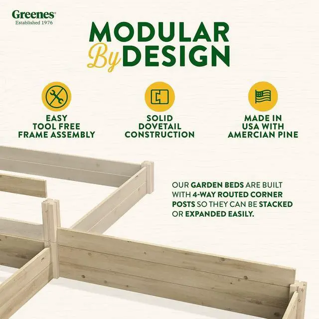 Alt view image 5 of 7 - Greenes Fence Original Pine Raised Garden Bed, 2' x 8' x 10.5" - Made in USA with American Pine