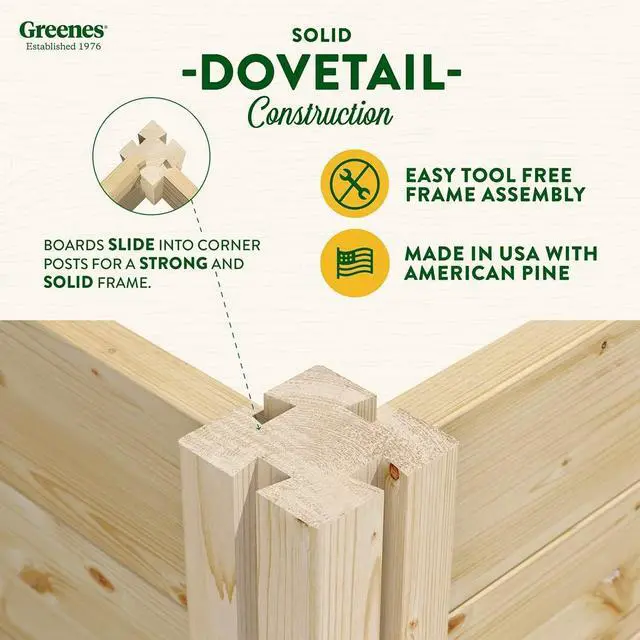 Alt view image 7 of 7 - Greenes Fence Original Pine Raised Garden Bed, 2' x 8' x 10.5" - Made in USA with American Pine