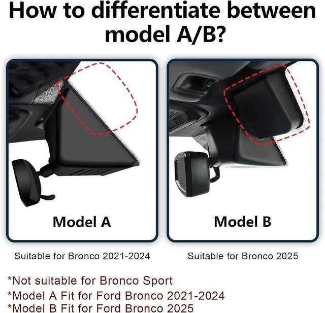 Alt view image 2 of 7 - 4K Dash Cam Fit for Ford Bronco 2021 2022 2023 2024(Model A), Does Not Fit Ford Bronco Sport, WiFi & App, 64GB Card