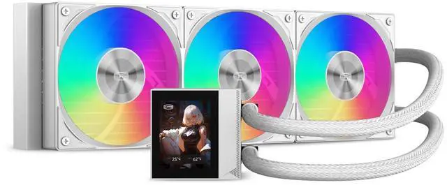 Main image of PCCOOLER CPS DC360 Pro ARGB Display AIO CPU Liquid Cooler, 360mm Radiator, 310W TDP, Customizable 2.4" IPS LCD Display, Ceramic Bearing, for Intel LGA 1851/1700/1200/115X & AMD AM5/AM4, White