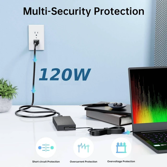 Alt view image 6 of 6 - Energizewiz 120W Laptop Charger for Asus Zenbook Flip 15 Asus Vivobook Pro 14 Pro 15,20V /6.0A AC Adapter for Asus Vivobook Pro 16X, Asus Laptop Charger (4.5 * 3.0mm)