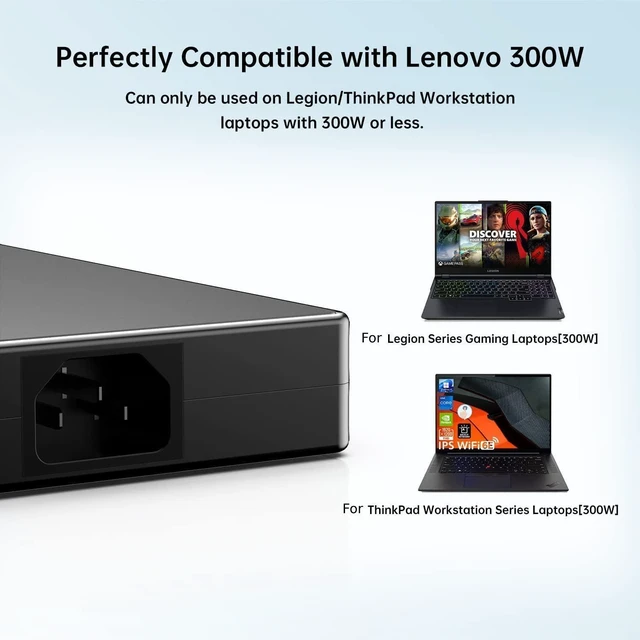 Alt view image 6 of 7 - Energizewiz 300W 20V 15A AC Adapter Fit for Lenovo Legion 5 5i 5P 7 7i pro 15 16 17 R9000P R9000K Y9000K Y9000X Laptop Charger Replacement USB Rectangular Tip